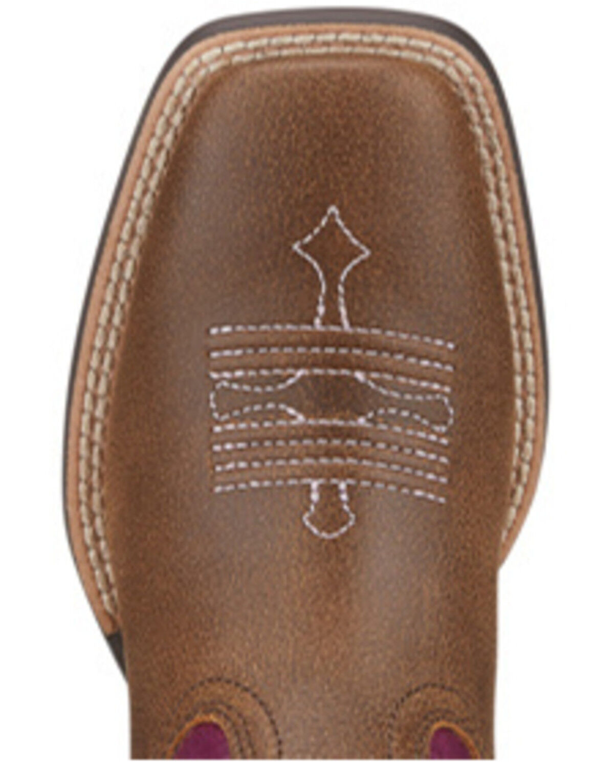Image #4 - Ariat Girls' Tombstone Western Boots - Broad Square Toe, Brown, hi-res