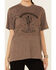 Ali Dee Women's Heather Brown Howdywood Graphic Short Sleeve Tee , Brown, hi-res