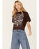 Cleo + Wolf Women's Craft Beer Boxy Graphic Tee, Chocolate, hi-res