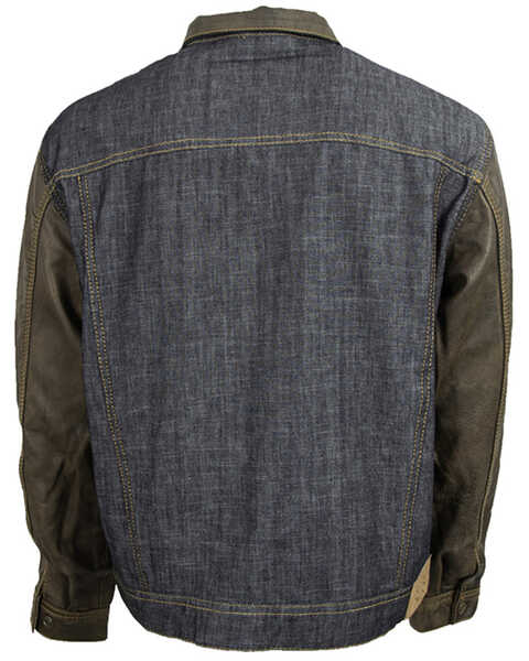 Image #2 - STS Ranchwear Boys' Mustang Leather Denim Jacket , Blue, hi-res