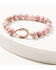 Keep it Gypsy Women's 5-piece Gold & Pink Leopard Beaded Bracelet Set, Pink, hi-res