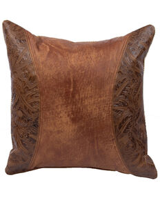 Carroll Co. Outlaw Rawhide Leather Pillow, Tan, hi-res