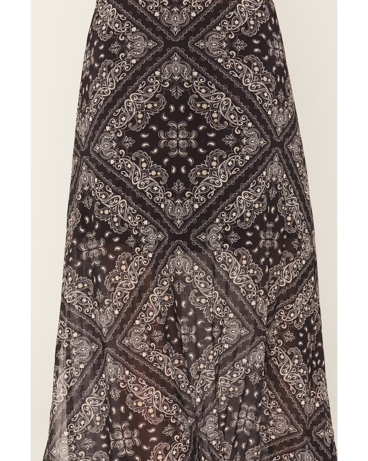 Image #4 - Idyllwind Women's Blackmoor Bandana Print Mesh Midi Skirt, Black, hi-res