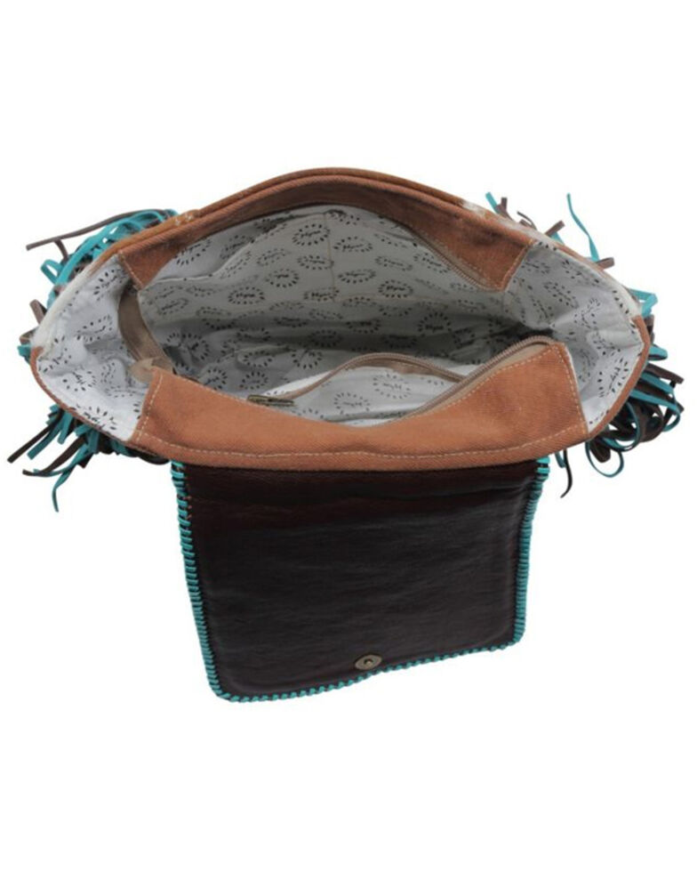 Myra Bag Women's Southwestern Hair-On Hide Fringe Backpack Bag, Multi, hi-res