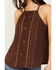 Image #3 - Shyanne Women's Embellished Halter Tank, Dark Brown, hi-res