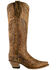Image #5 - Corral Women's Vintage Brown Eagle Overlay Tall Western Boots - Snip Toe, , hi-res