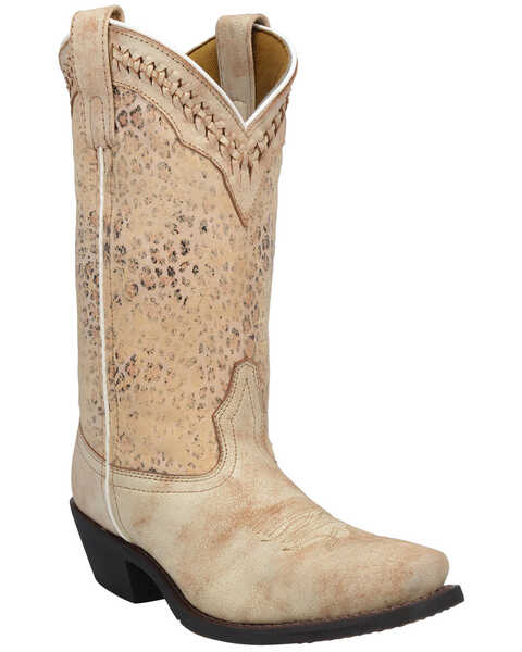 Laredo Women's Fade To Cat Western Boots - Square Toe, Off White, hi-res