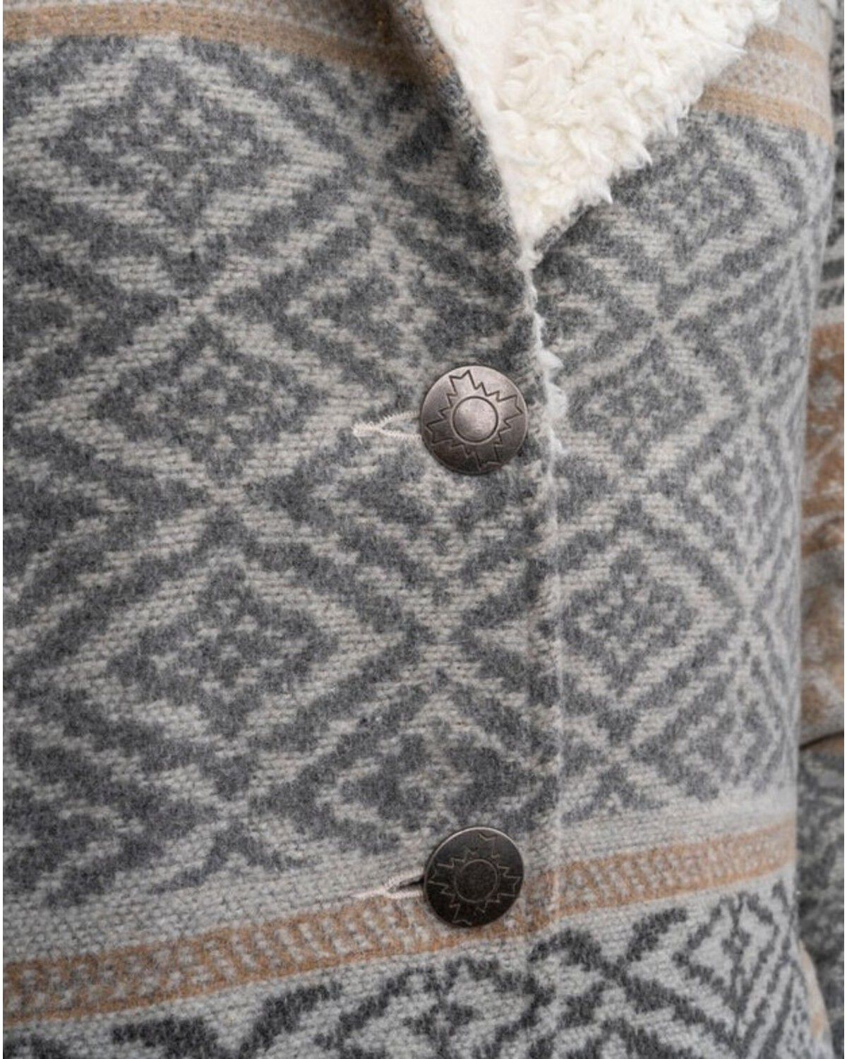 Image #3 - Outback Trading Co Women's Gemma Southwestern Sherpa Lined Jacket - Plus, Beige, hi-res