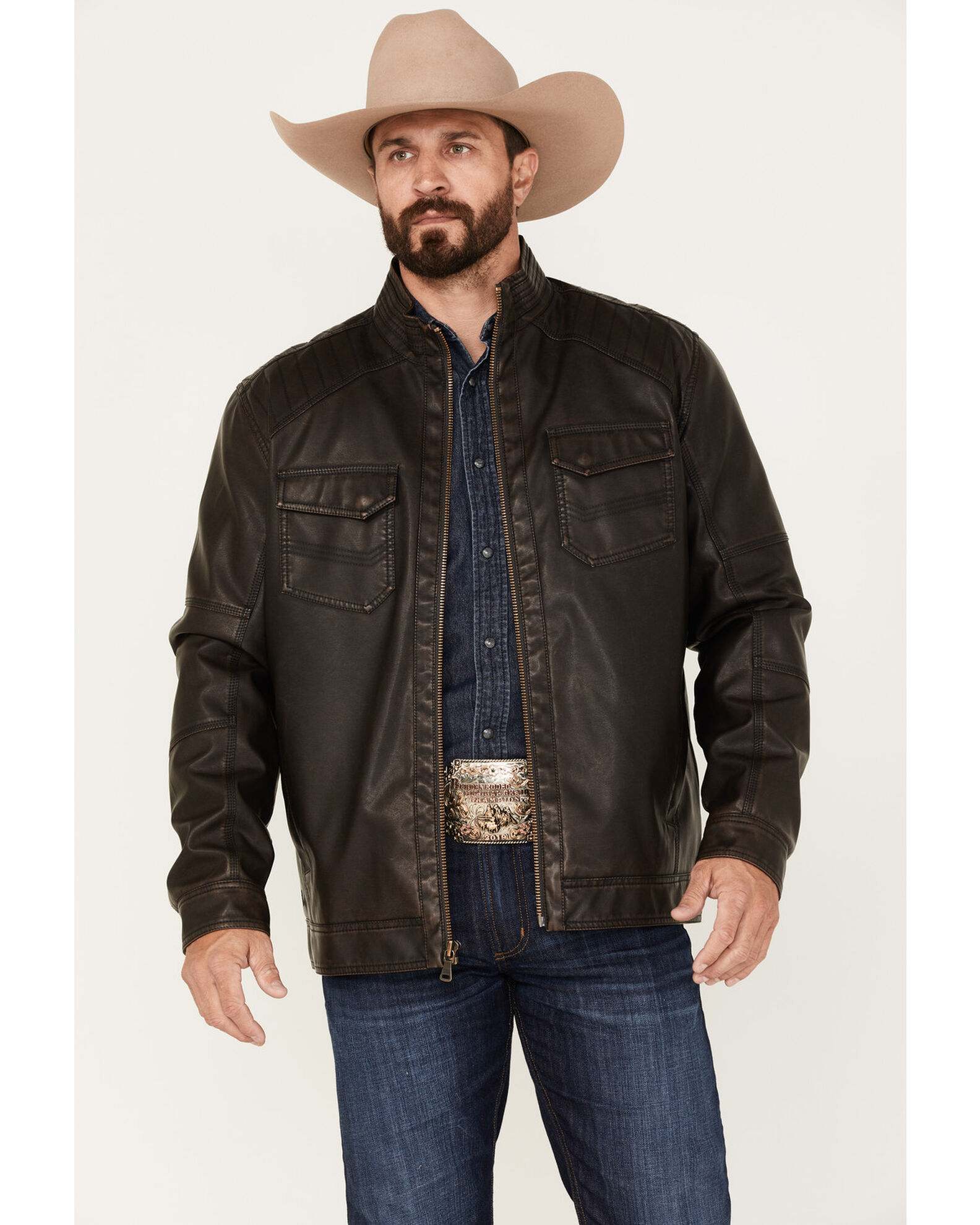 Cody James Men s Houston Distressed Moto Jacket Big Tall Sheplers