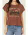 Image #3 - Cleo + Wolf Women's Anna Cropped Graphic Muscle Tee, Chocolate, hi-res