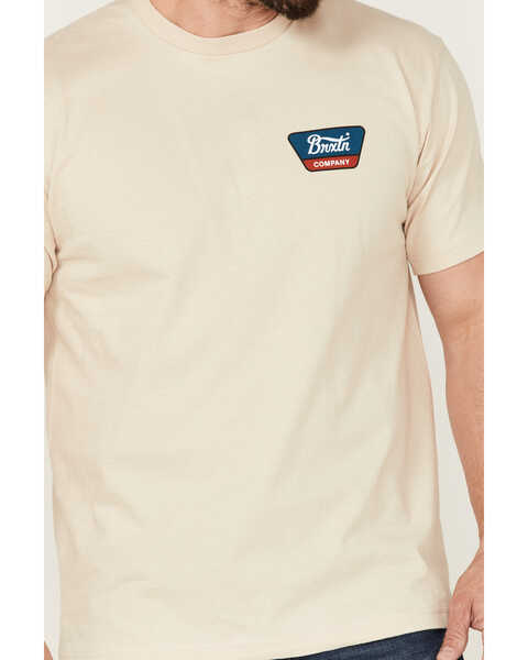 Image #3 - Brixton Men's Linwood Logo Graphic Standard T-Shirt , Cream, hi-res