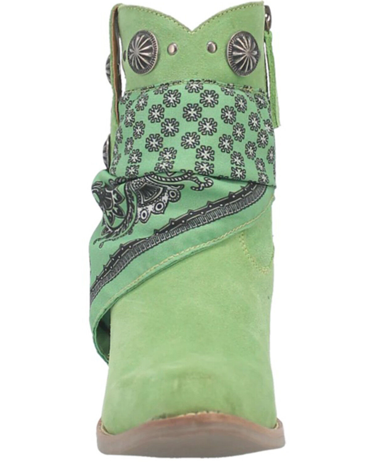 Image #4 - Dingo Women's Suede Bandida Western Booties - Round Toe, Moss Green, hi-res