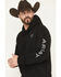 Image #2 - Ariat Men's Logo Graphic Hooded Sweatshirt - Big, Black, hi-res