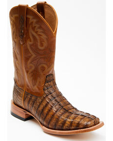 Cody James Men's Exotic Caiman Tail Skin Western Boots - Broad Square Toe, Brown, hi-res