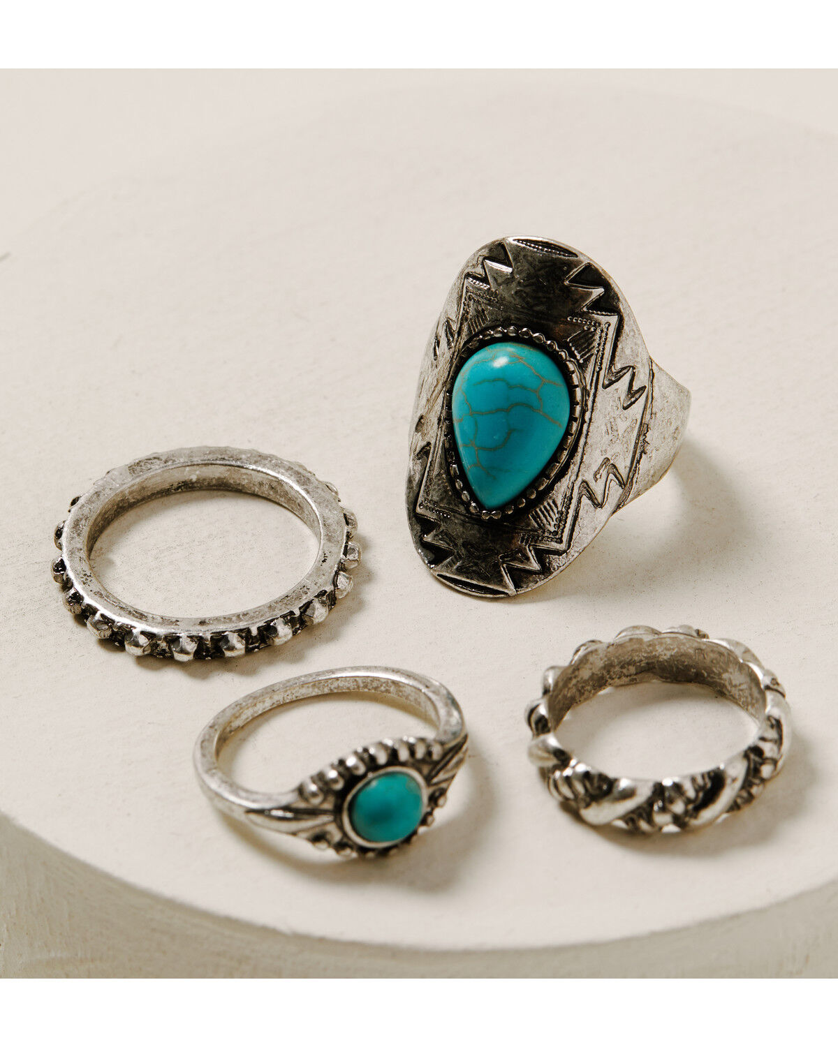 Image #1 - Idyllwind Women's Lay Low Ring Set, Silver, hi-res