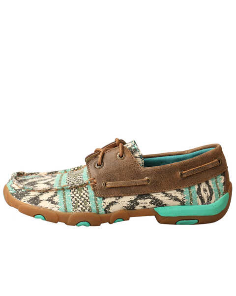 Image #3 - Twisted X Women's Canvas Boat Shoe Driving Mocs, Multi, hi-res