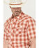 Image #2 - Wrangler Retro Men's Plaid Print Short Sleeve Snap Western Shirt, Orange, hi-res
