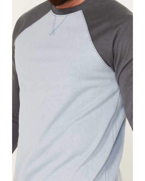 Image #3 - Cody James FR Men's Long Sleeve Baseball Work T-Shirt , Bright Blue, hi-res