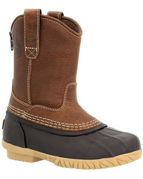 Image #1 - Georgia Boot Boys' Marshland Pull On Muck Duck Boots , Brown, hi-res