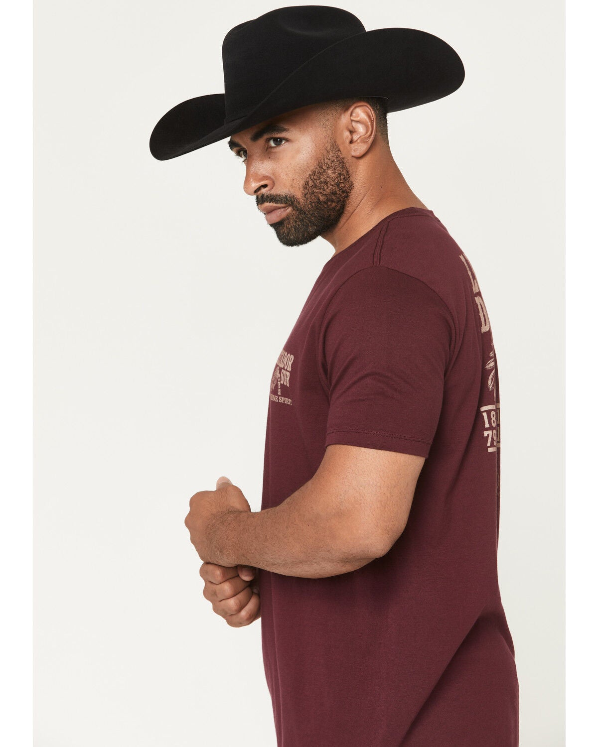 Image #3 - Moonshine Spirit&reg; Men's Libertado Logo Short Sleeve Graphic T-Shirt, Burgundy, hi-res