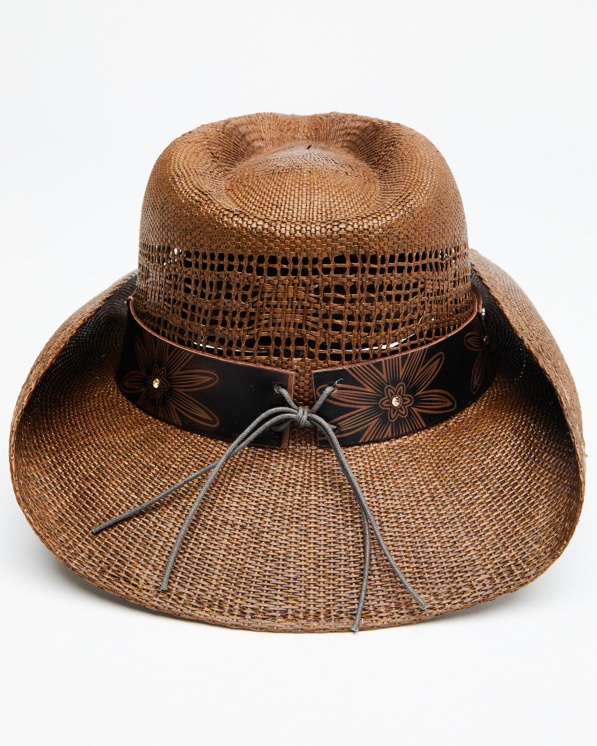 Image #2 - Shyanne Girls' Shane Raffia Straw Western Hat, Brown, hi-res