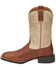 Image #3 - Justin Men's Canter Western Boots - Broad Square Toe, Brown, hi-res