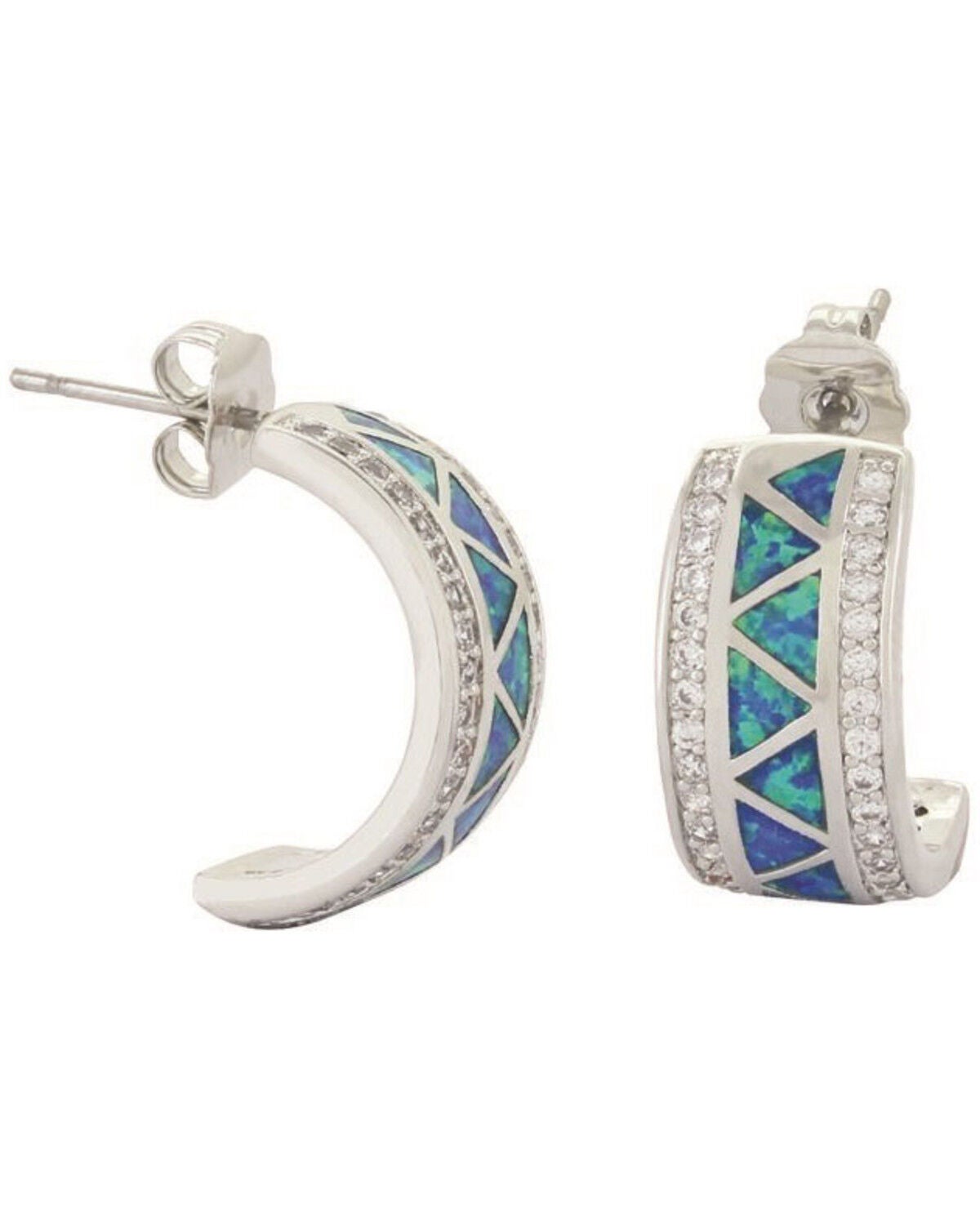 Montana Silversmiths Women's River Lights Walking Along The Water's Path Cuff Earrings, Silver, hi-res