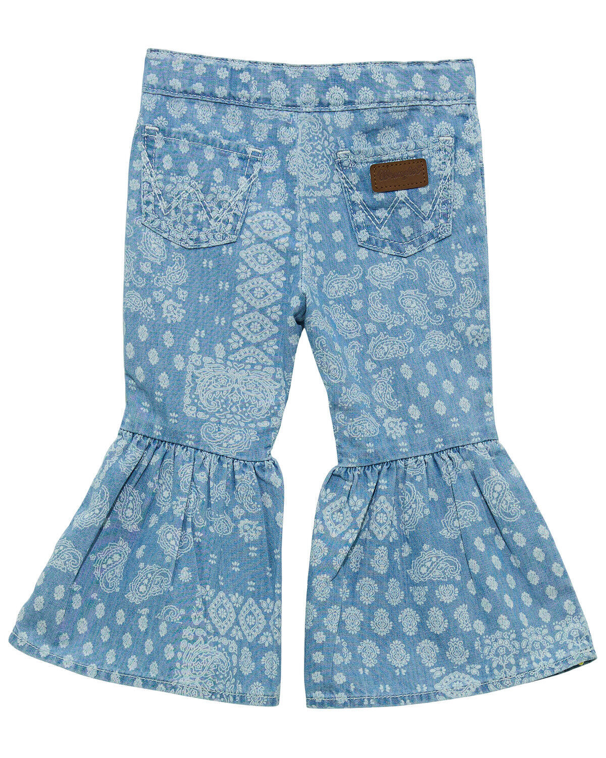 Image #2 - Wrangler Toddler Girls' Light Wash Bandana Print Flare Denim Jeans, Light Wash, hi-res