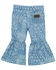 Image #2 - Wrangler Toddler Girls' Light Wash Bandana Print Flare Denim Jeans, Light Wash, hi-res