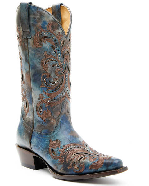 Shyanne Women's Skye Western Boots - Snip Toe, Blue, hi-res