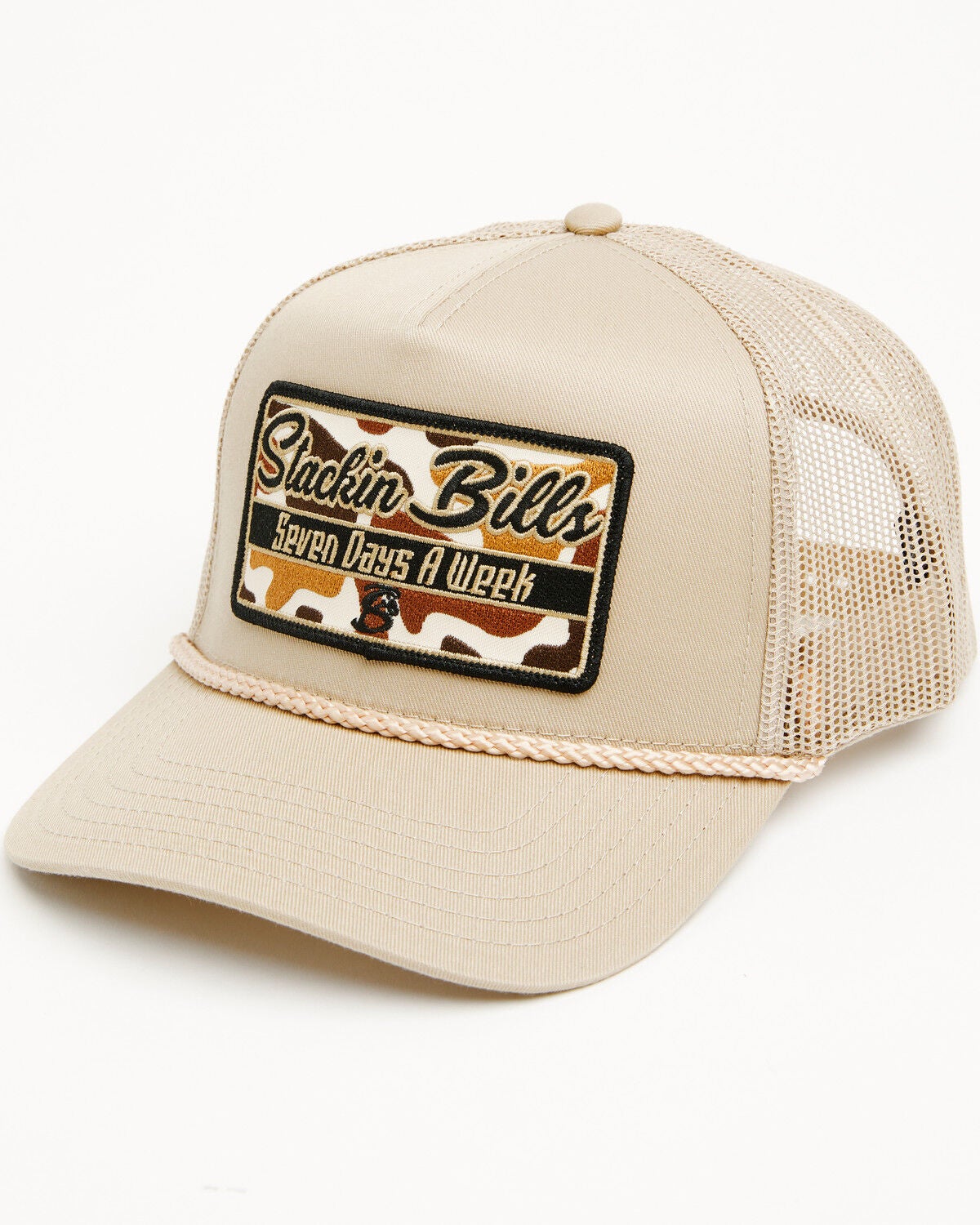 Stackin Bills Men's Stump Ball Cap, Tan, hi-res