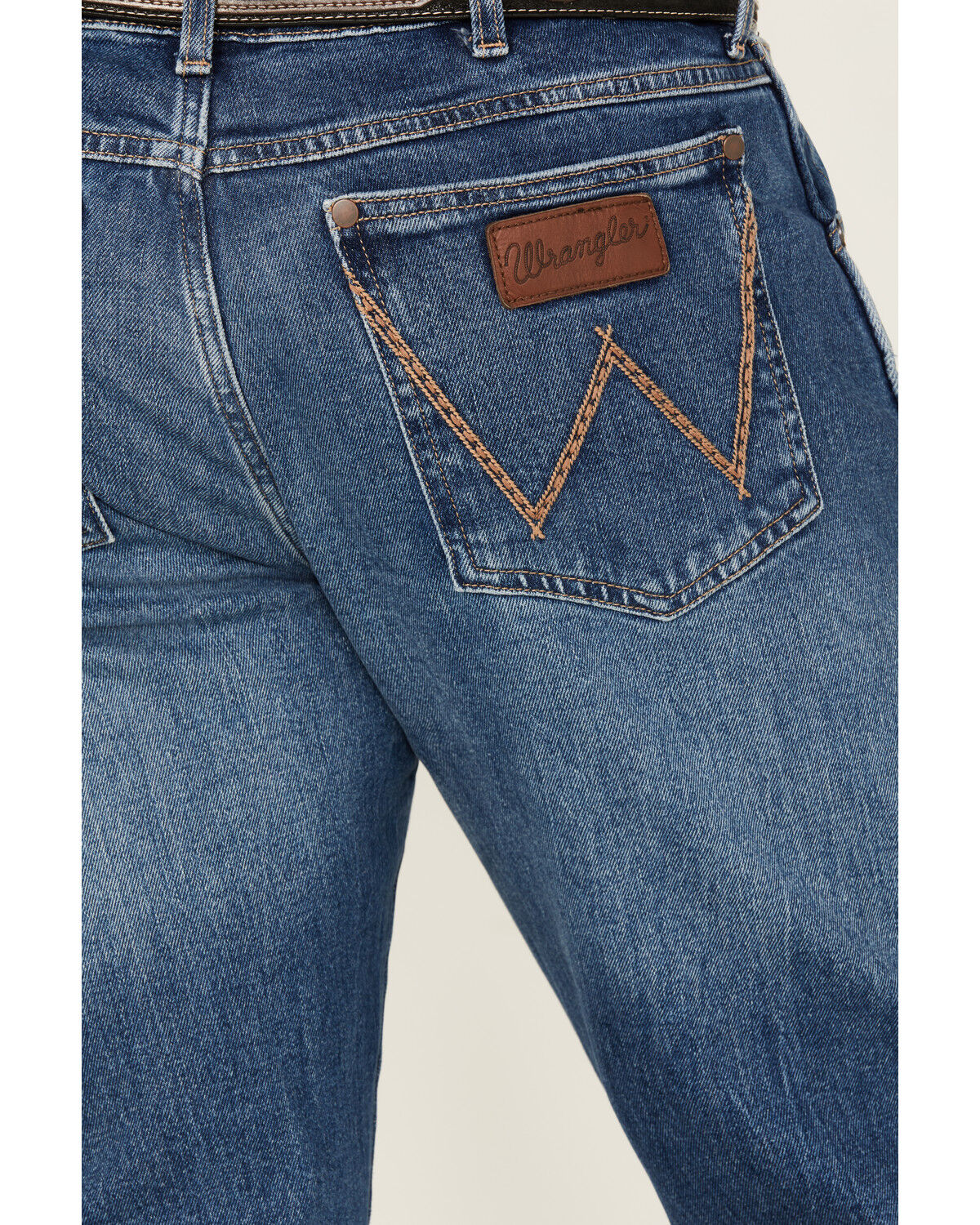 Image #4 - Wrangler Retro Men's Blaze Medium Wash Slim Bootcut Stretch Denim Jeans - Long, Medium Wash, hi-res