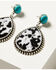 Image #2 - Shyanne Women's Cowhide Oval Drop Earrings, Silver, hi-res