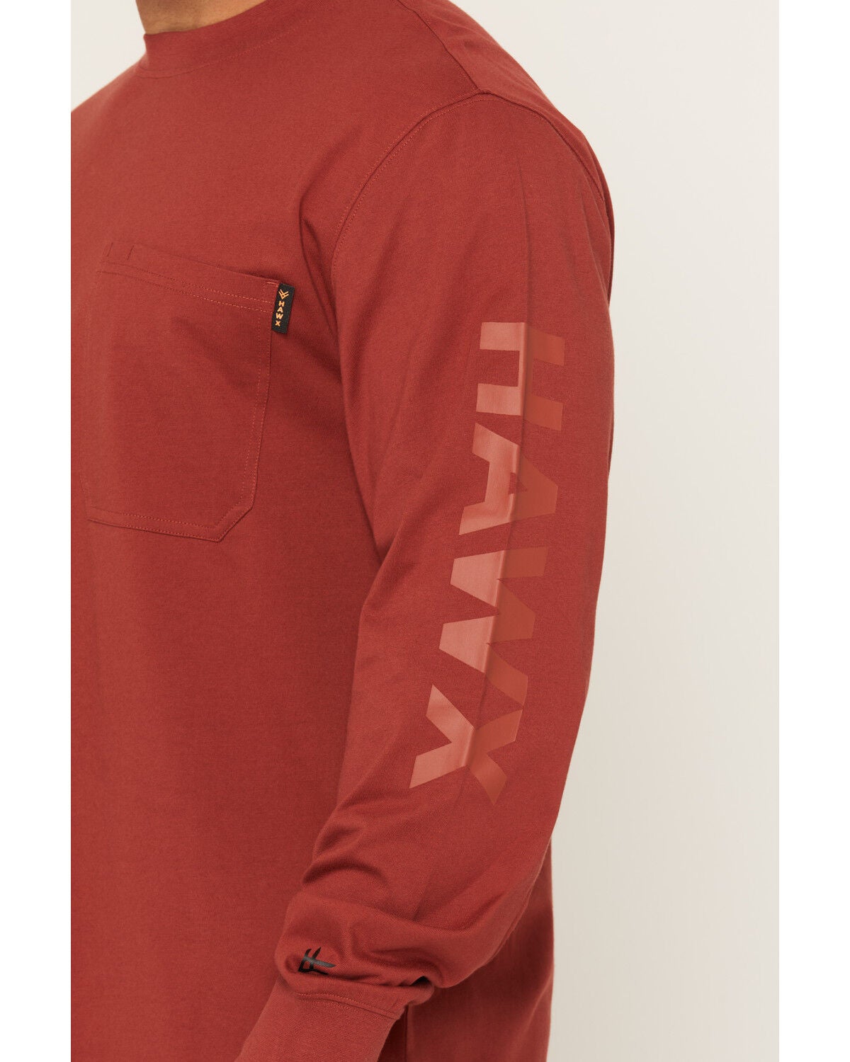 Image #3 - Hawx Men's Logo Graphic Long Sleeve Work T-Shirt, Dark Orange, hi-res