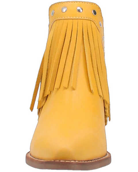 Image #4 - Dingo Women's Fine N' Dandy Leather Booties - Snip Toe , Yellow, hi-res