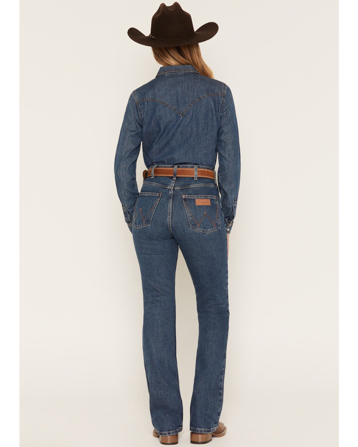 Image #3 - Wrangler Women's Emmy Dark Wash High Rise Rodeo Bootcut Stretch Denim Riding Jeans, Dark Wash, hi-res
