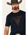 Image #3 - Cody James Men's Desert Bull Skull Graphic Short Sleeve T-Shirt , Navy, hi-res