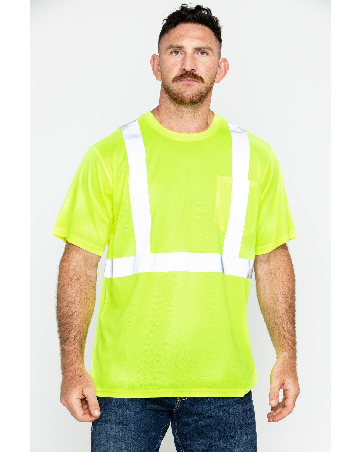 Hawx Men's Reflective Short Sleeve Work T-Shirt, Yellow, hi-res