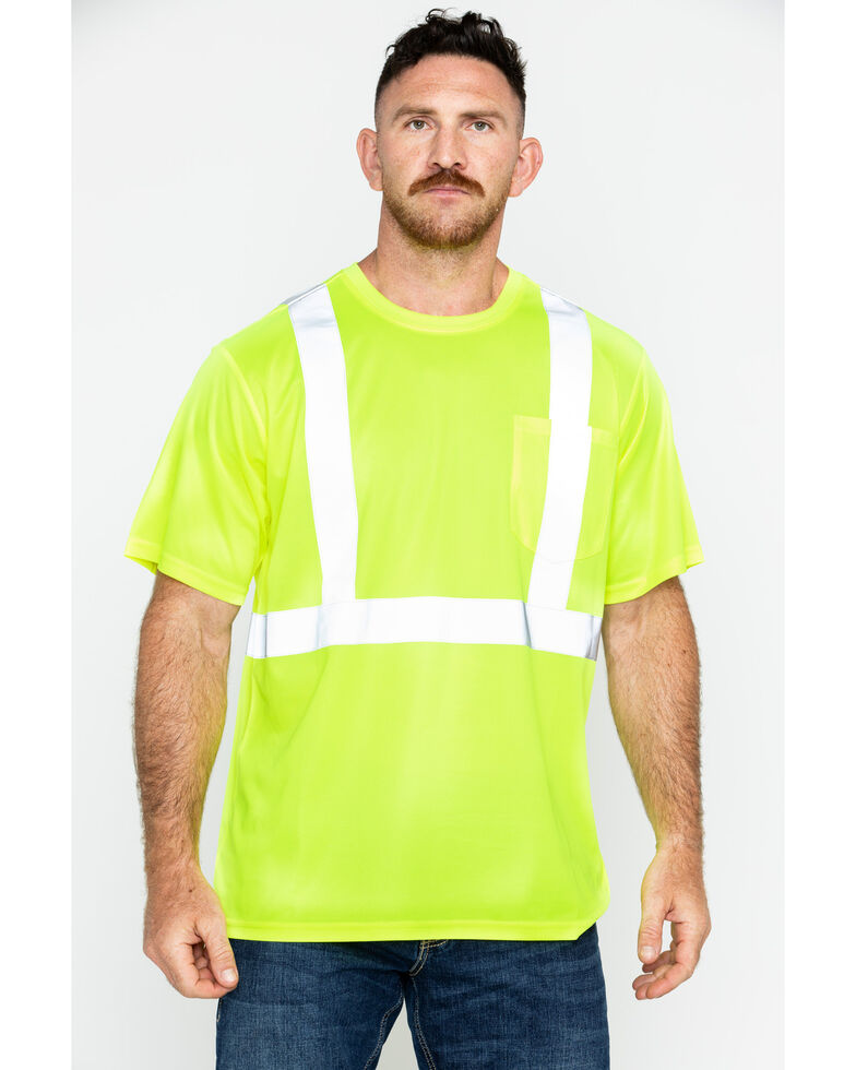 Hawx Men's Reflective Short Sleeve Work T-Shirt , Yellow, hi-res
