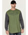 Image #1 - Hawx Men's FR Color Block Long Sleeve Graphic Work T-Shirt, Green, hi-res