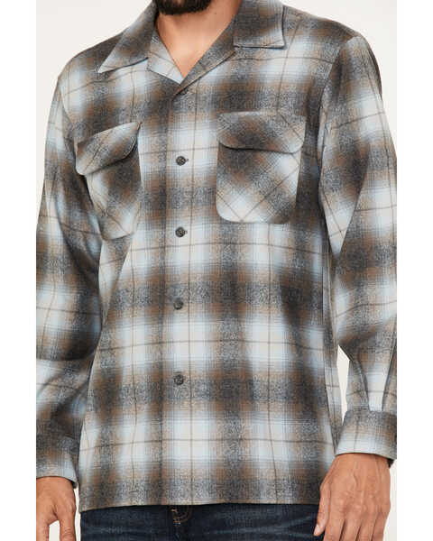 Image #3 - Pendleton Men's Board Oxford Large Plaid Long Sleeve Western Shirt , Grey, hi-res