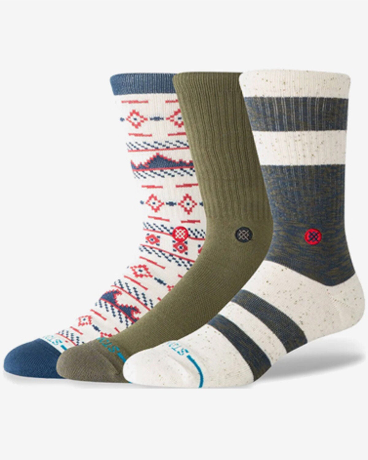 Image #1 - Stance Men's Marine Layer Crew Sock Pack - 3 Piece, Navy, hi-res