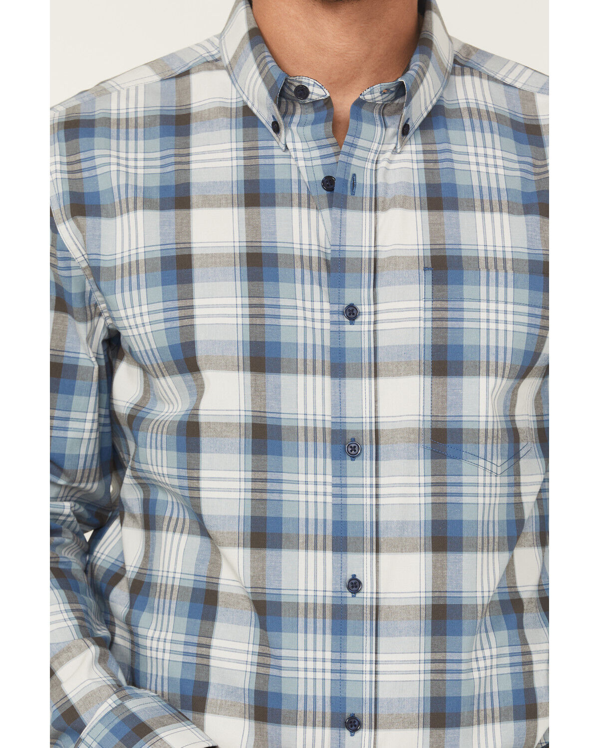 Image #3 - Cody James Men's Howdy Duty Plaid Print Long Sleeve Button-Down Western Shirt - Big, Blue, hi-res