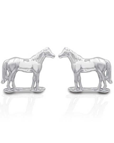 Kelly Herd Women's Silver Halter Horse Stud Earrings, Silver, hi-res