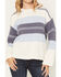 Image #3 - La La Land Women's Textured Striped Sweater, Blue, hi-res