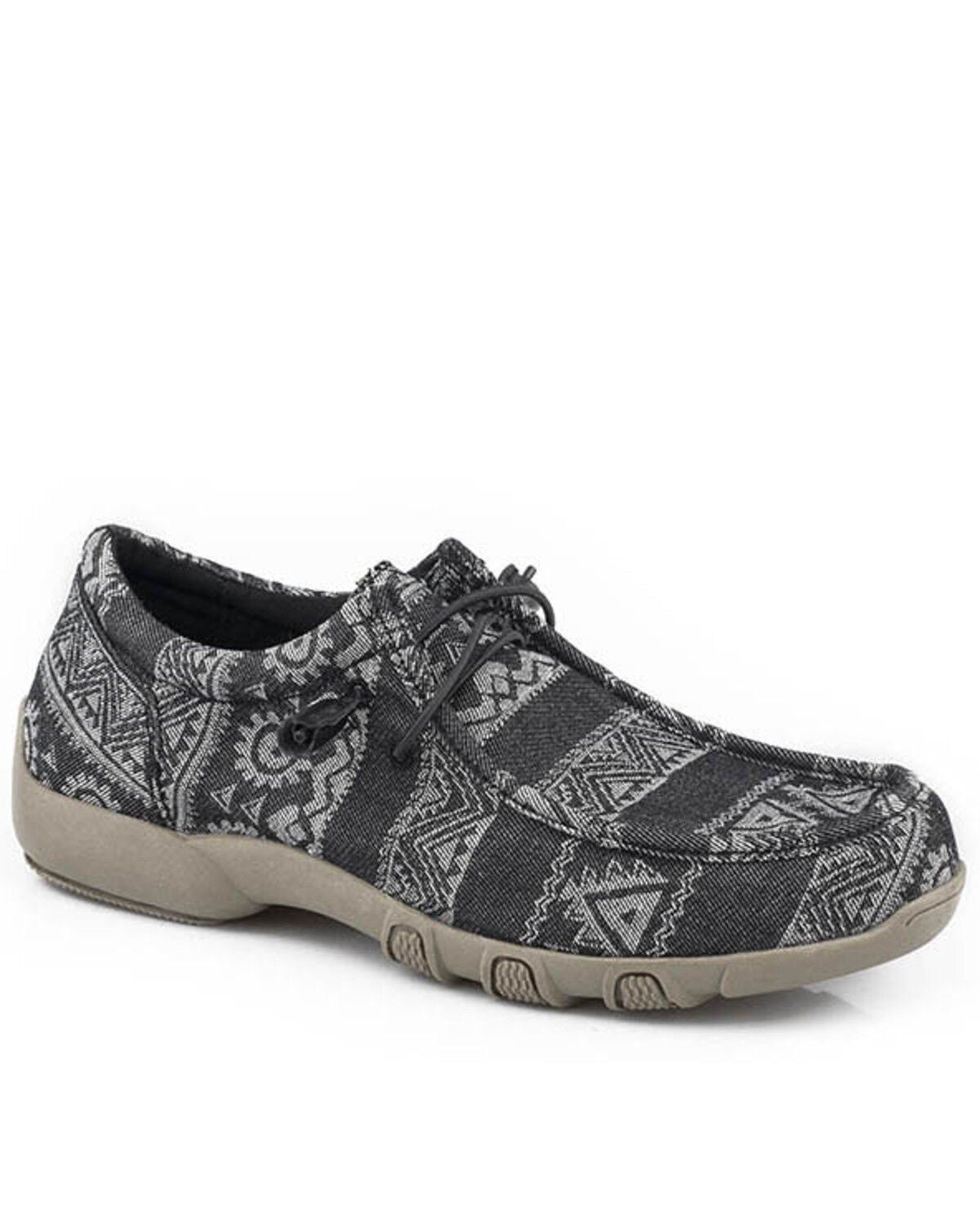 Roper Women's Chillin' Southwestern Casual Shoes - Moc Toe, Black, hi-res