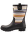Image #3 - Pendleton Women's Bridger Stripe Rain Boots - Round Toe, Black, hi-res