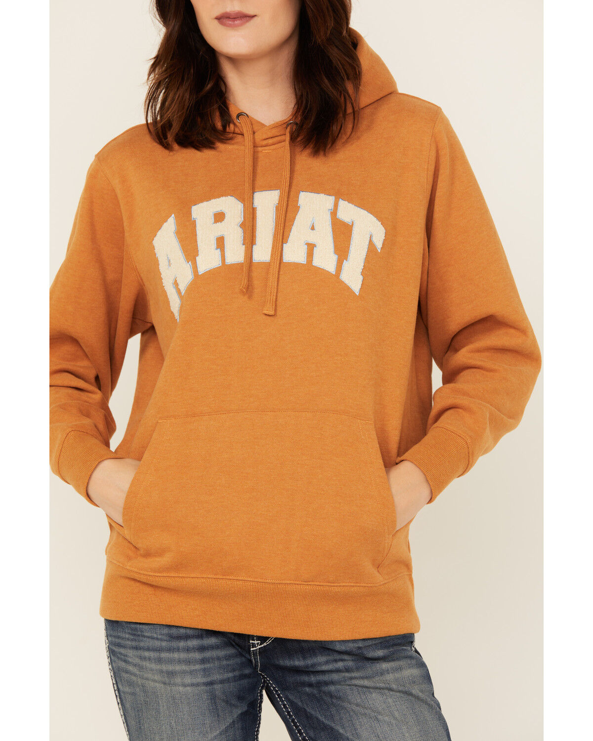 Image #3 - Ariat Women's Boot Barn Exclusive Chenille Logo Hoodie, Brown, hi-res