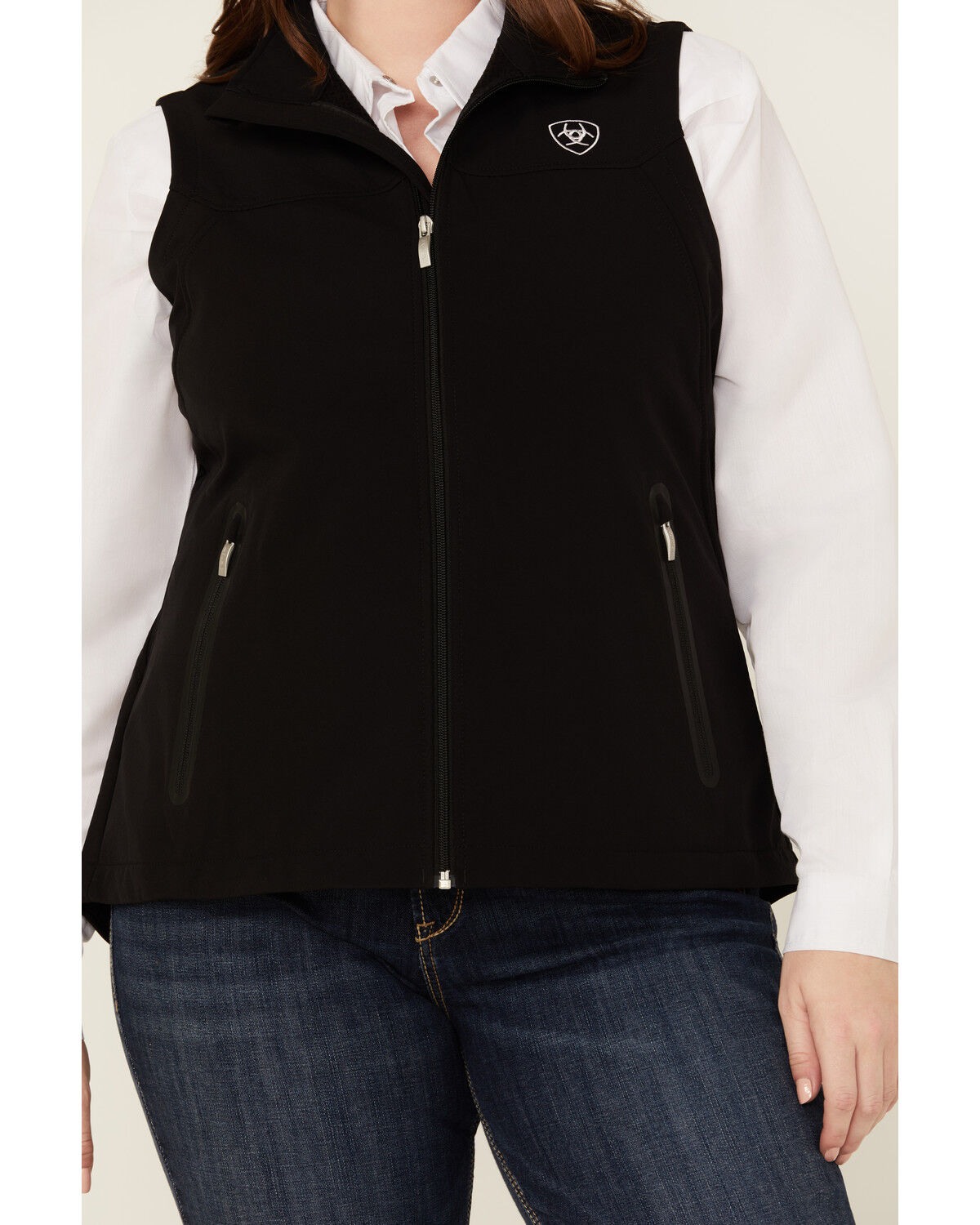 Image #3 - Ariat Women's Team Softshell Vest - Plus, Black, hi-res