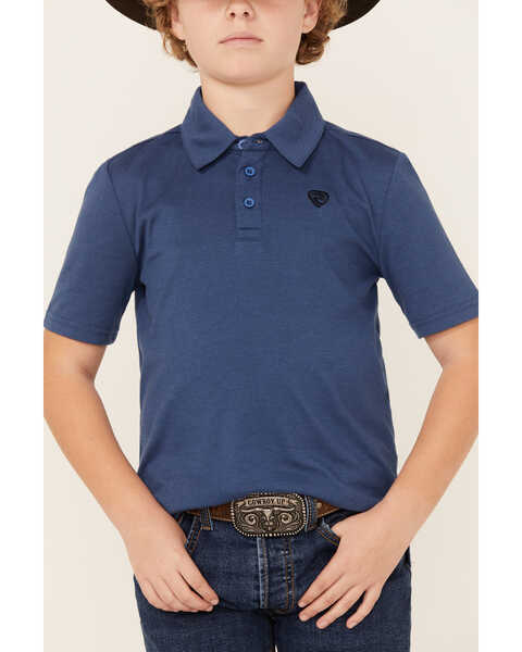 Image #3 - Rock & Roll Denim Boys' Short Sleeve Polo Shirt , Blue, hi-res